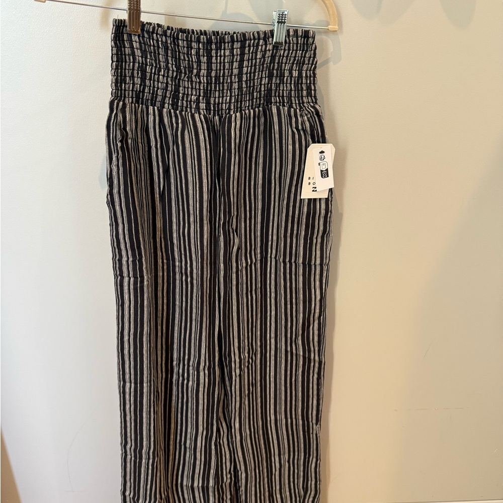 Billabong Black and White Striped Casual Pants